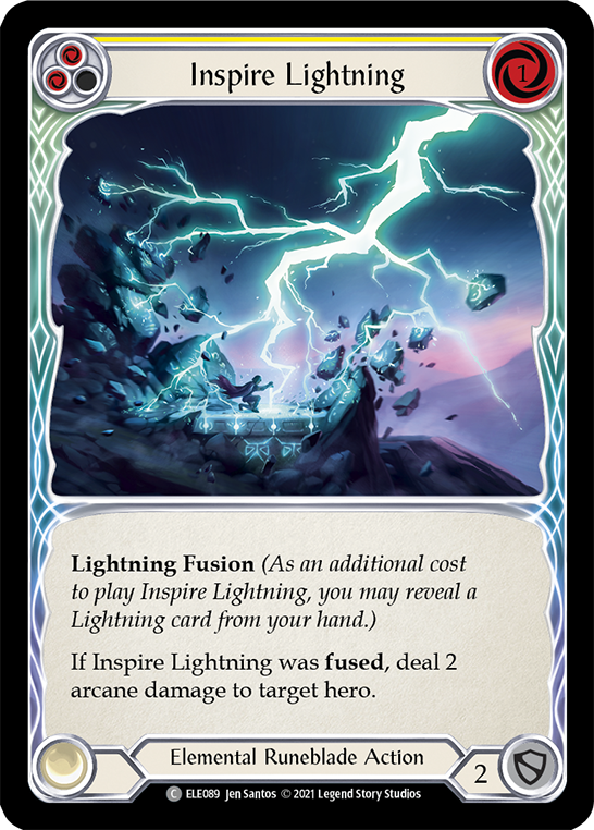 Inspire Lightning (Yellow) [ELE089] (Tales of Aria)  1st Edition Rainbow Foil on Sale